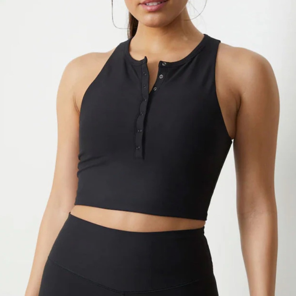 YPB by Abercrombie and Fitch Black Snap Front Workout Top / Sports bra. Size S